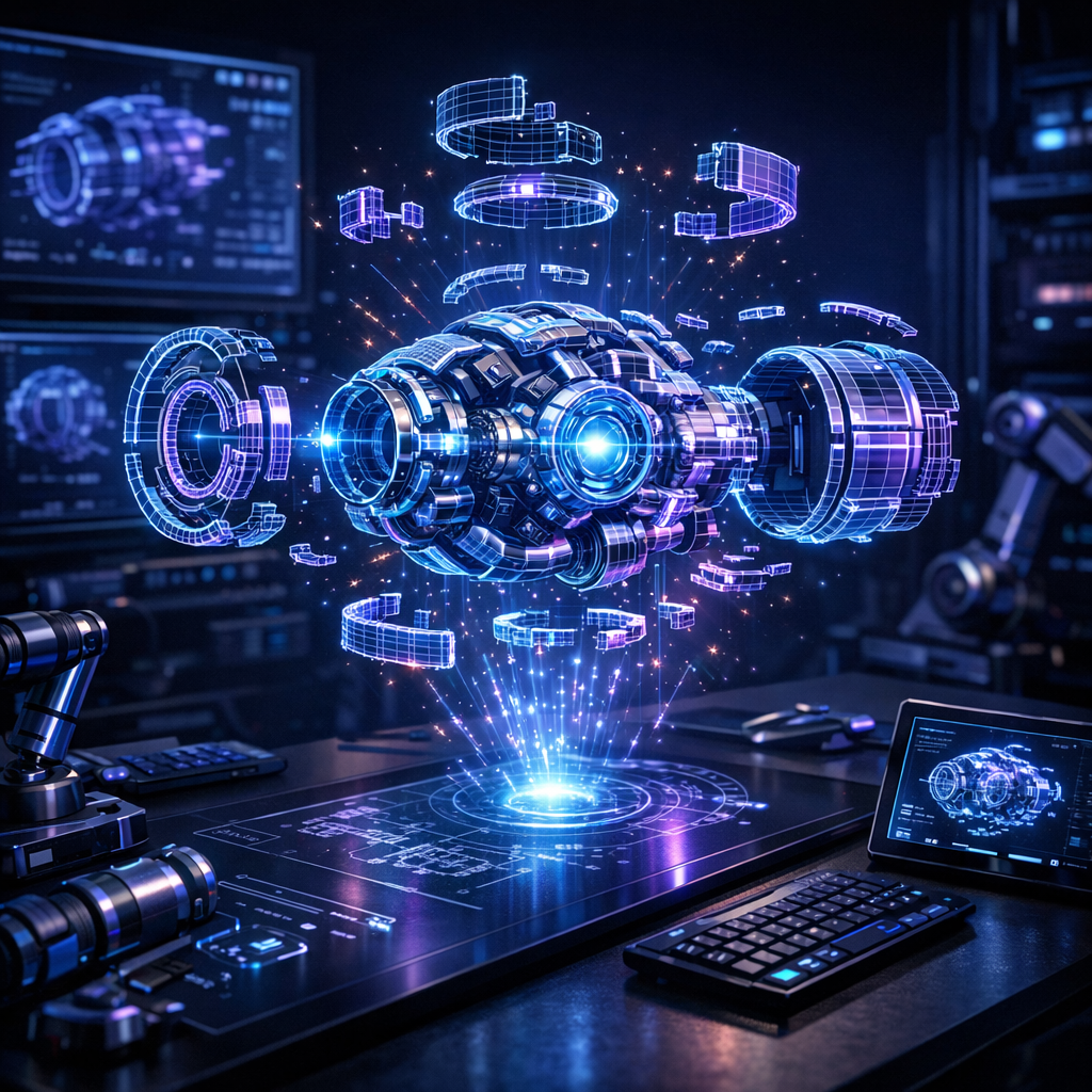 AI-generated 3D design hologram
